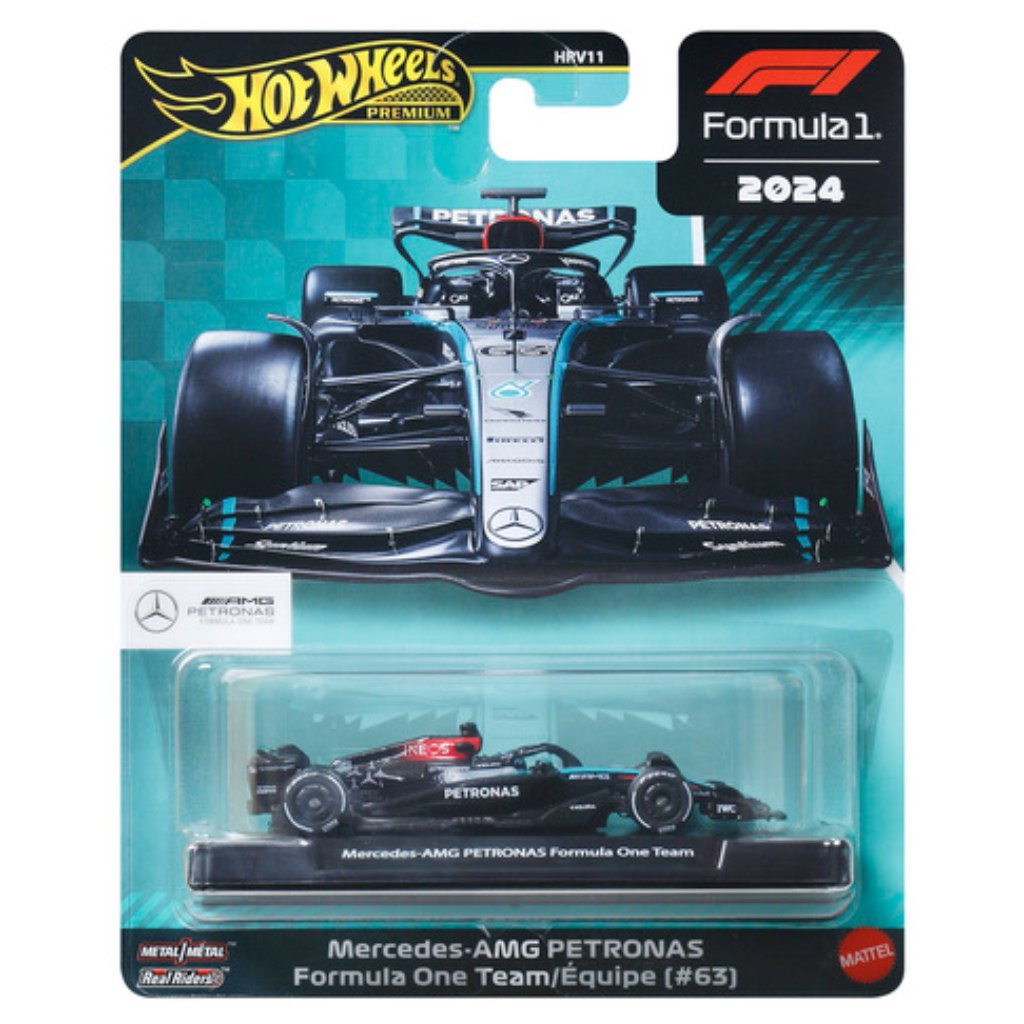 Hot Wheels Premium: Mercedes-AMG Petronas Formula 1 Nr. 63 Modellauto 1/64 – Mattel