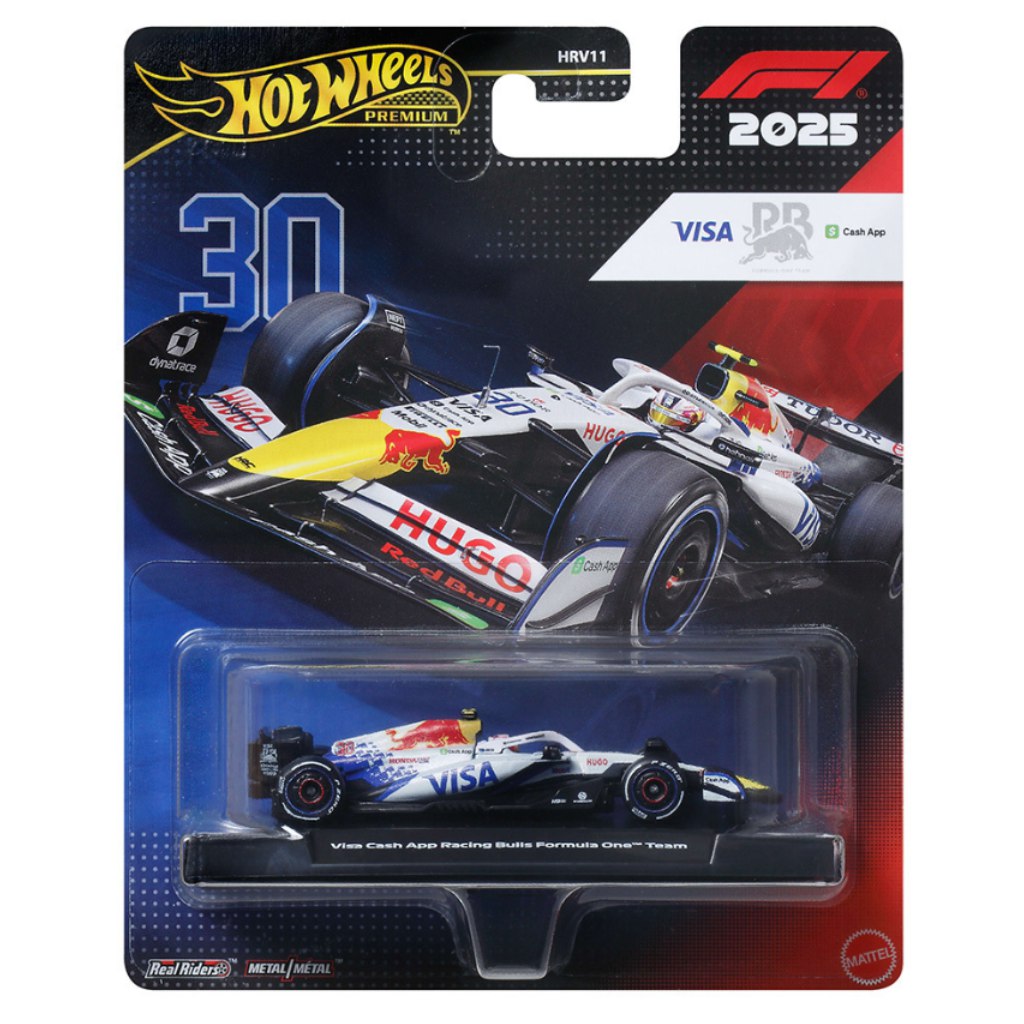 Hot Wheels Premium: Visa Cash App Racing Bulls Formel-1-Team Nr. 30, Modellauto 1/64 - Mattel