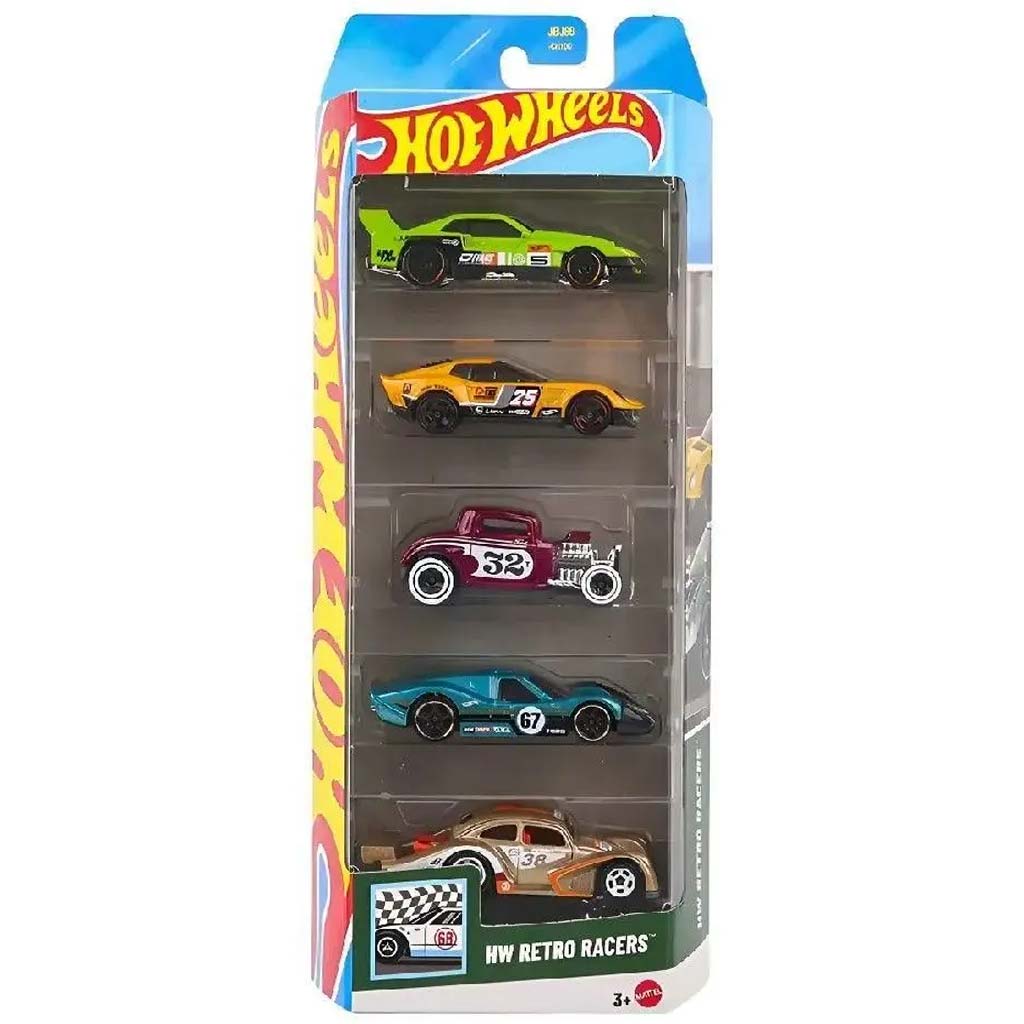 Hot Wheels: Retro Racers 5er-Autoset 1/64 - Mattel