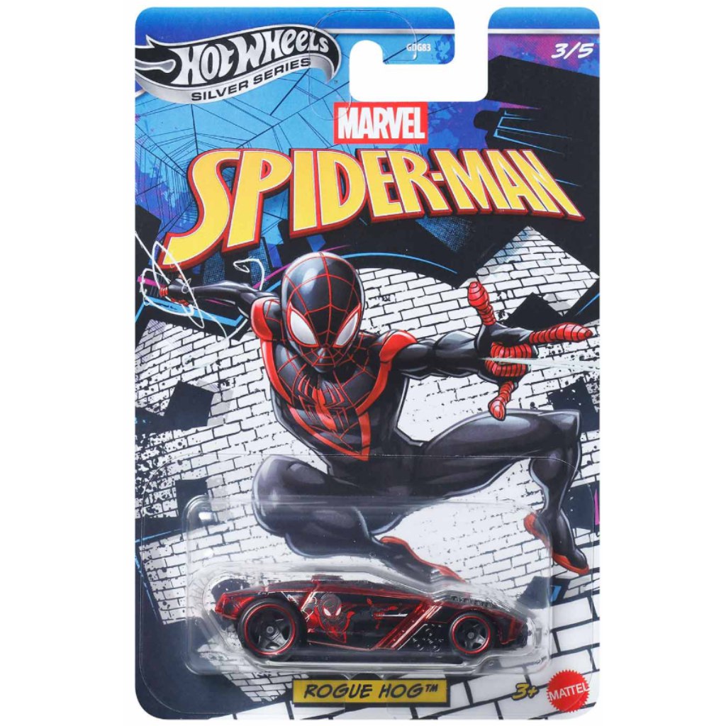 Hot Wheels Silver Serie: Marvel Spider-Man Rogue Hog Spielzeugauto 1/64 – Mattel