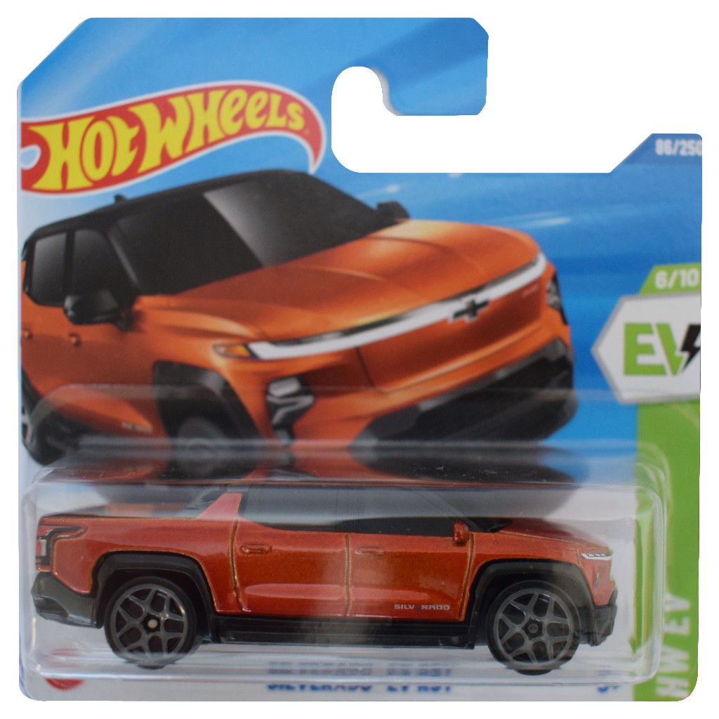 Hot Wheels: Silverado EV RST orange Miniaturauto 1/64 - Mattel
