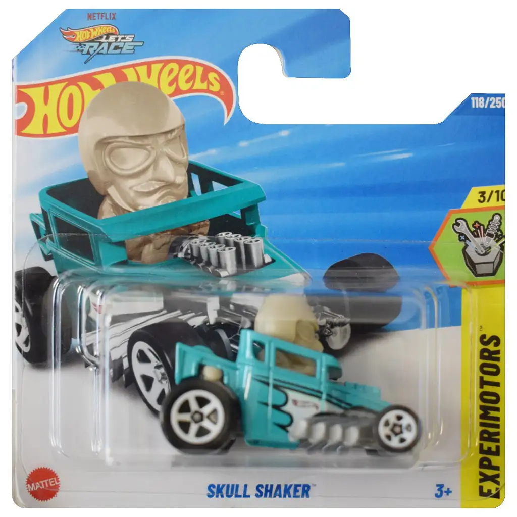 Hot Wheels: Skull Shaker blau-weißes Spielzeugauto 1/64 - Mattel