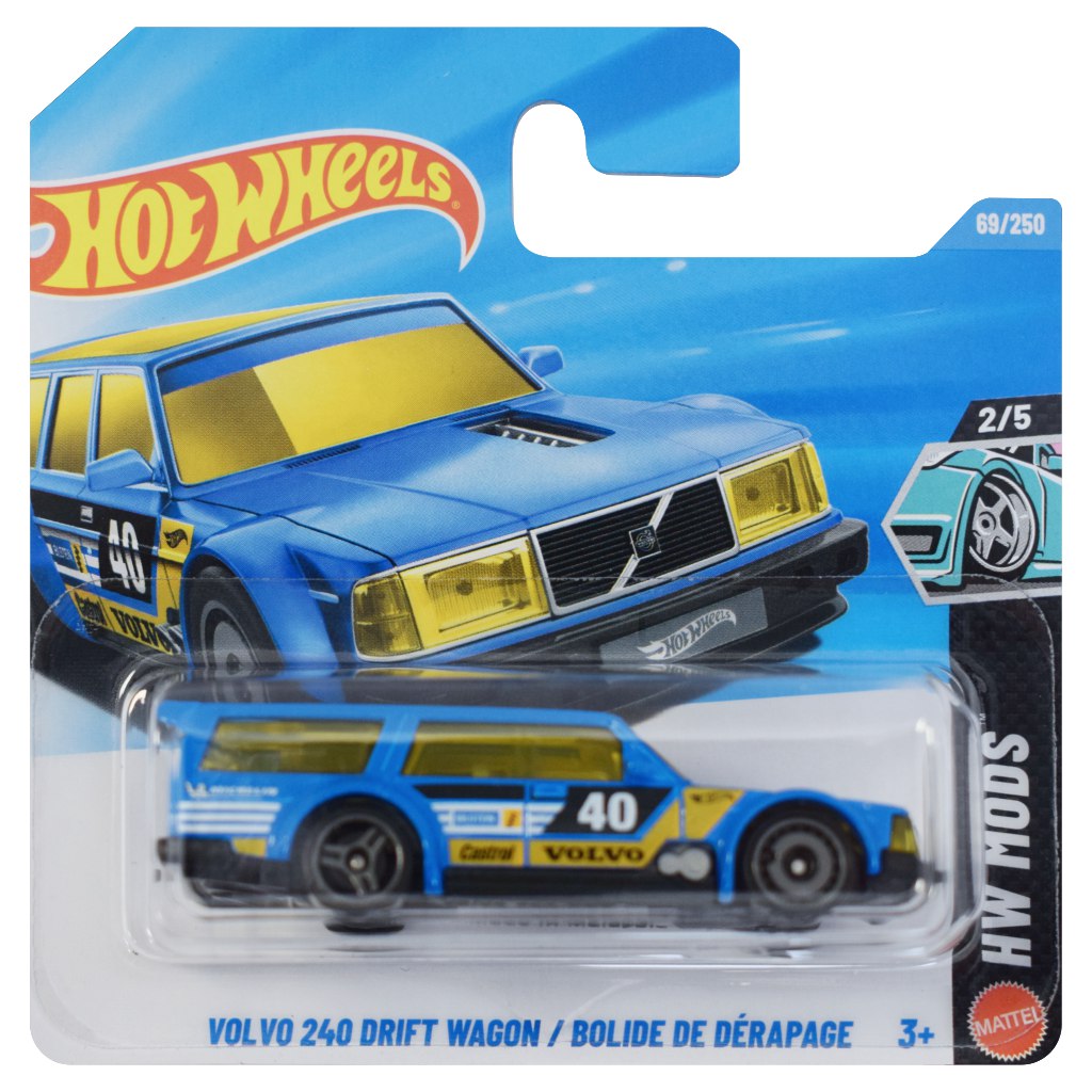 Hot Wheels: Volvo 240 Drift Wagon / Driftbolide blaues Miniaturauto 1/64 - Mattel