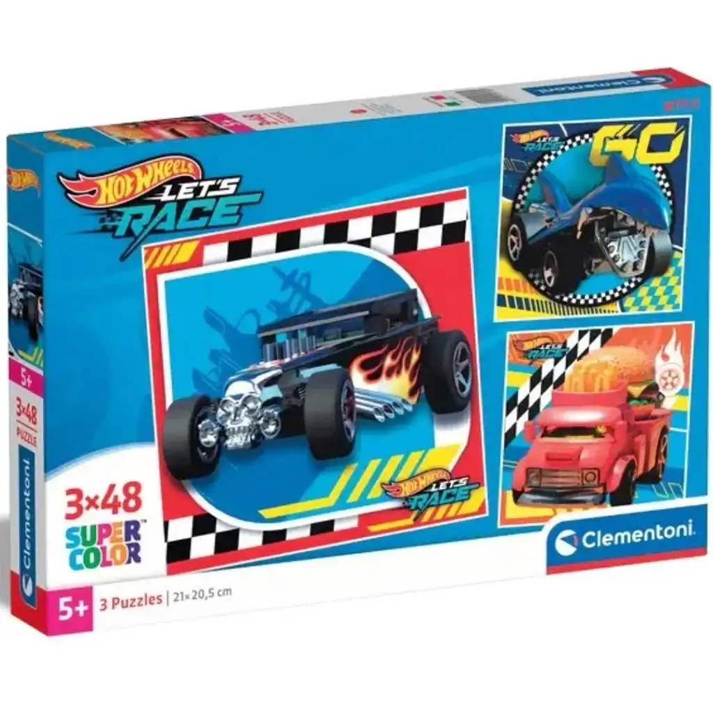 Hotwheels 3x48 Stück Supercolor Puzzle - Clementoni