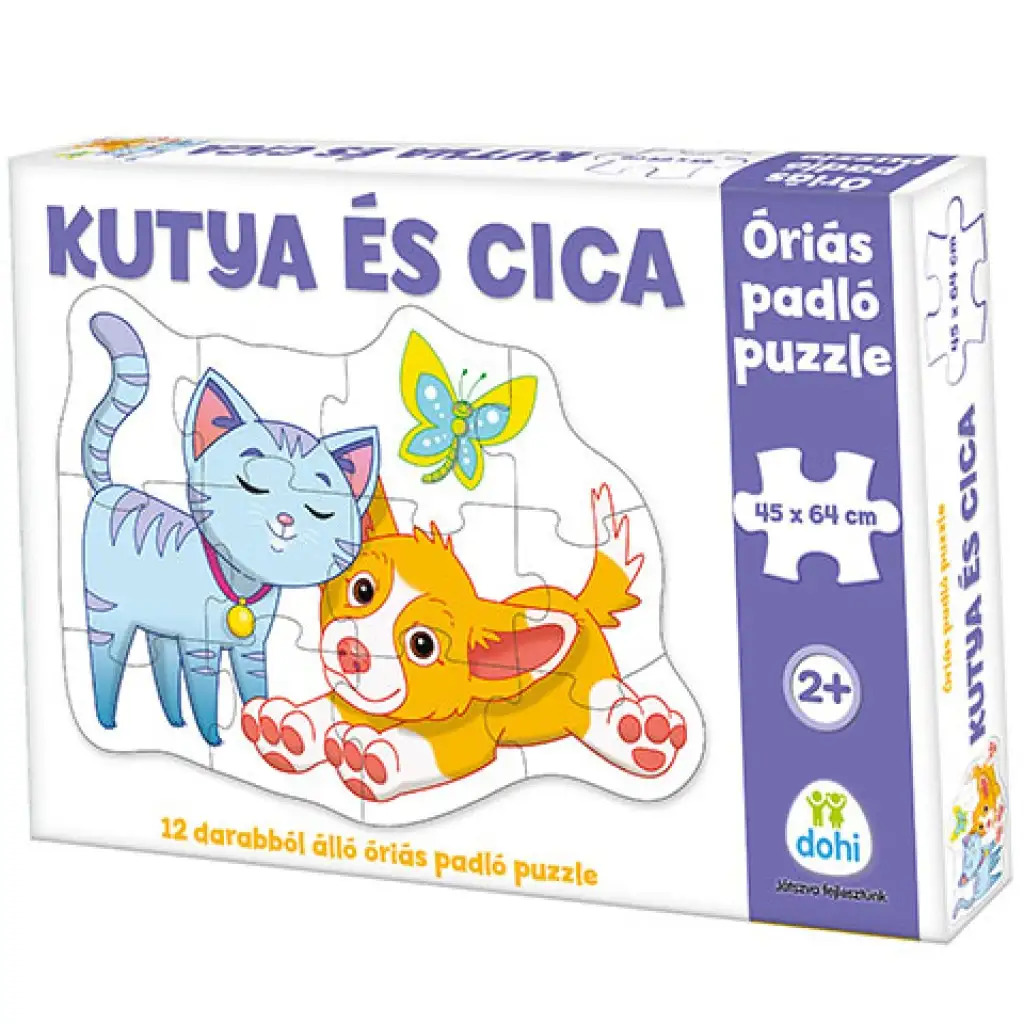 Hund und Katze riesiges Bodenpuzzle 12-teilig