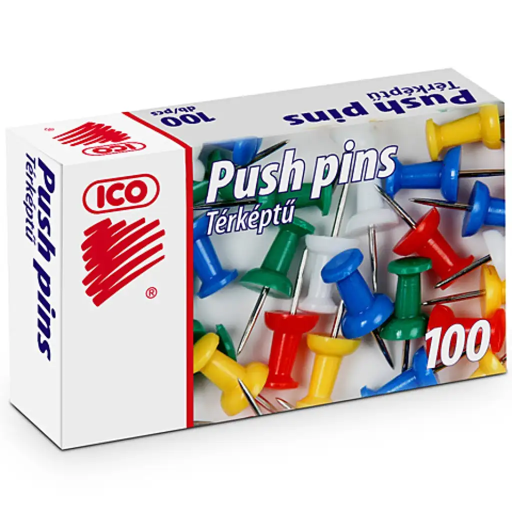 ICO: 100 Stück farbige Reißzwecken