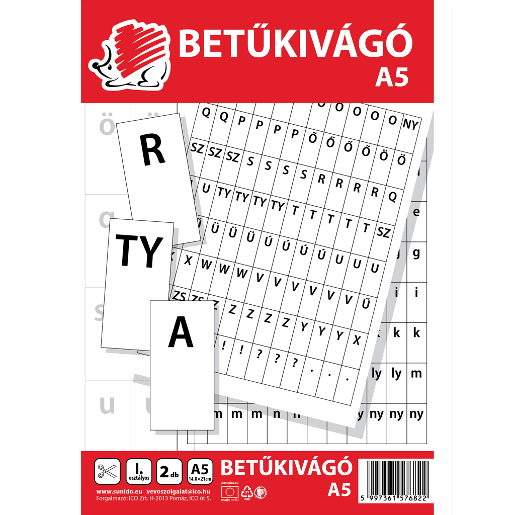 ICO: Igel-Buchstabenausstecher im A5-Format, 2 Blätter