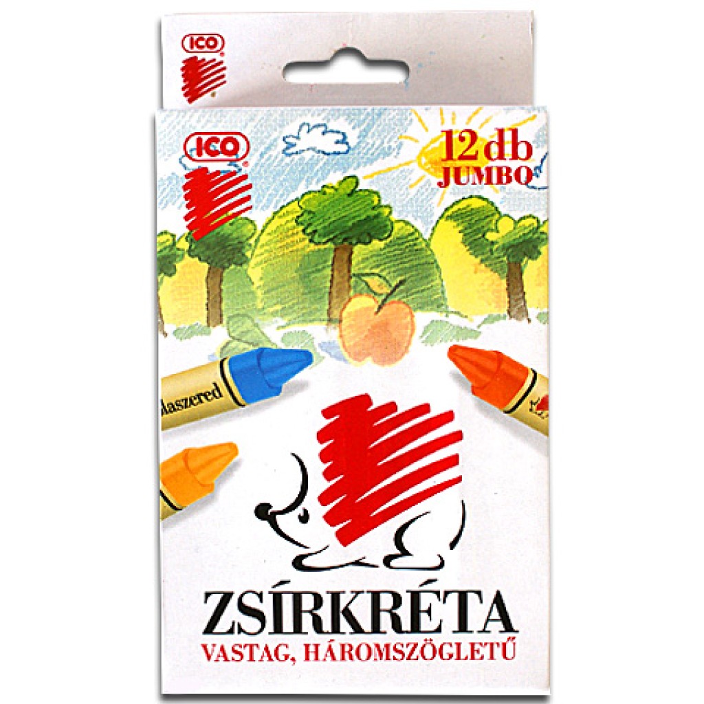 ICO: Jumbo dreieckige Wachsmalstifte Set 12 Stück