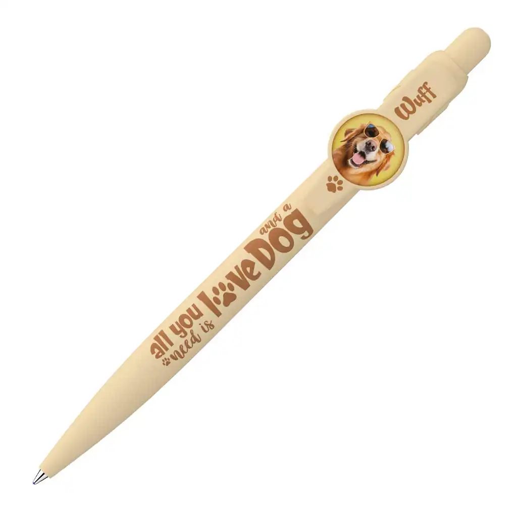ICO: Kugelschreiber mit Hundemotiv in Beige