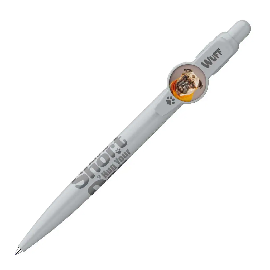 ICO: Kugelschreiber mit Hundemotiv in Grau