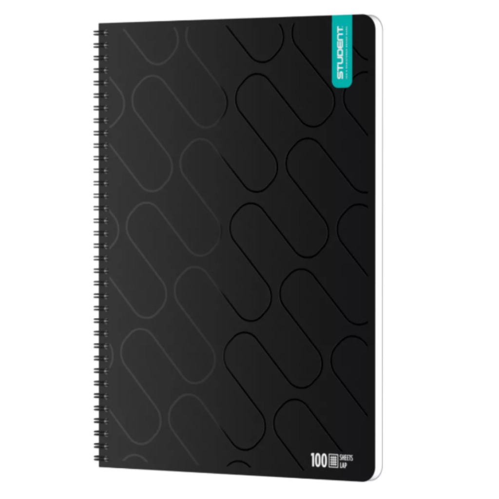 ICO: Student Premium Black Spiralheft A/4 kariert 100 Blatt