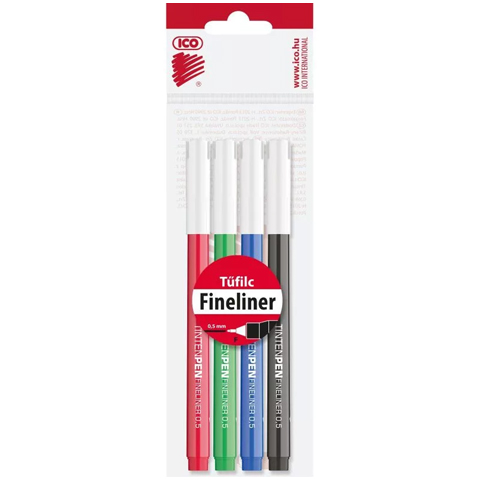 ICO: Tinten Pen 4er-Set Fineliner 0,5mm