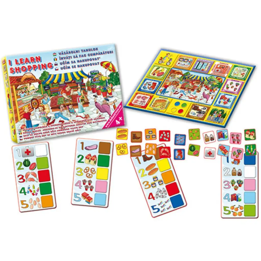 Ich lerne einkaufen 4-sprachiges Fertigkeitsspiel - D-Toys
