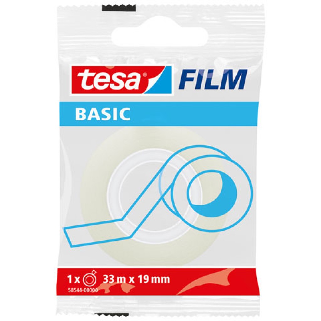 Ico: Tesa Basic durchsichtiges Klebeband 33 m x 19 mm