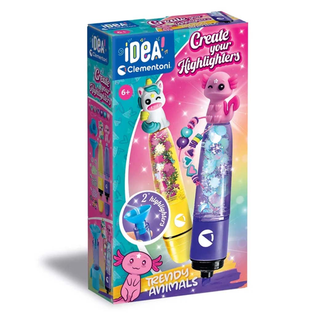 Idee! Modische Tiere Mini-Textmarker-Herstellungsset – Clementoni