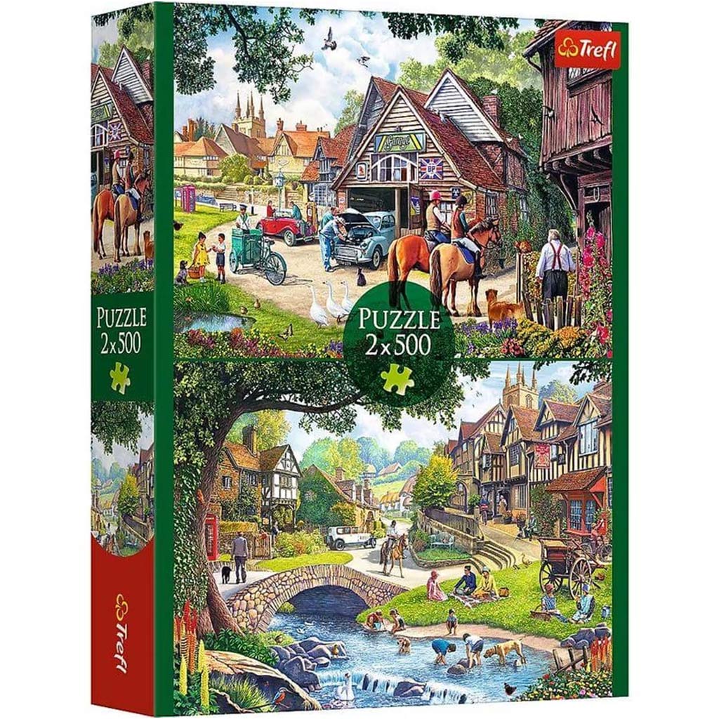 Idyllisches Leben, 2×500-teiliges Puzzle - Trefl