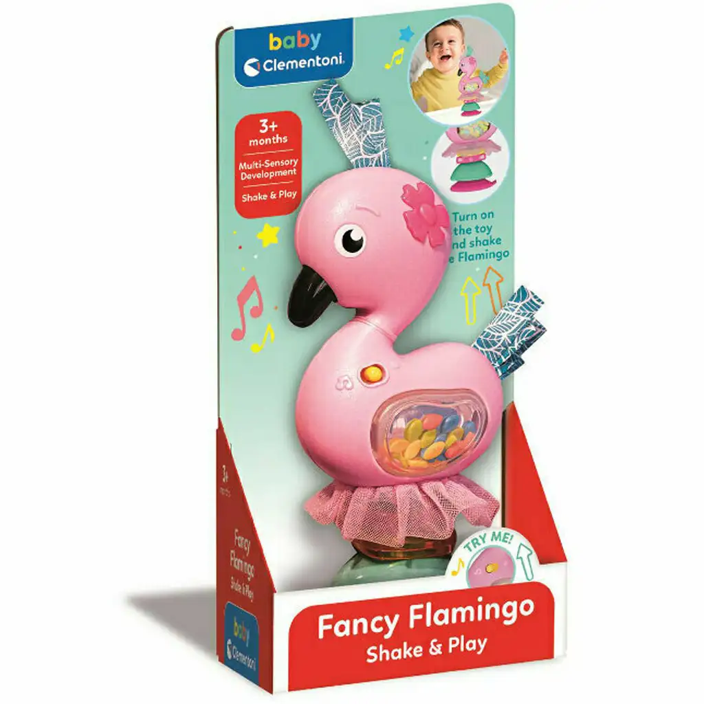 Interaktiver Flamingo-Rassel mit Licht und Sound - Clementoni