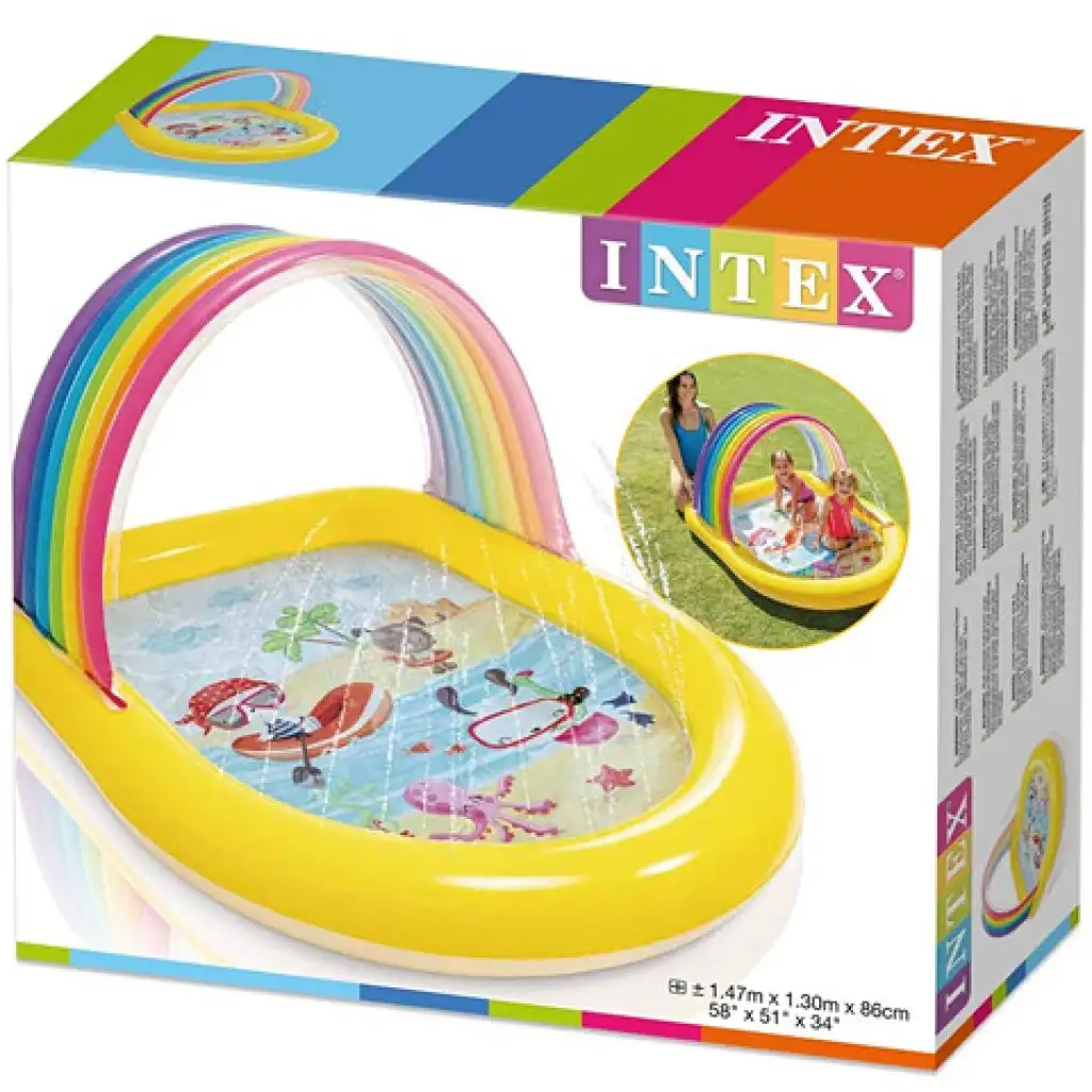 Intex: Regenbogen-Spritzbecken 147x130x86cm kép 2