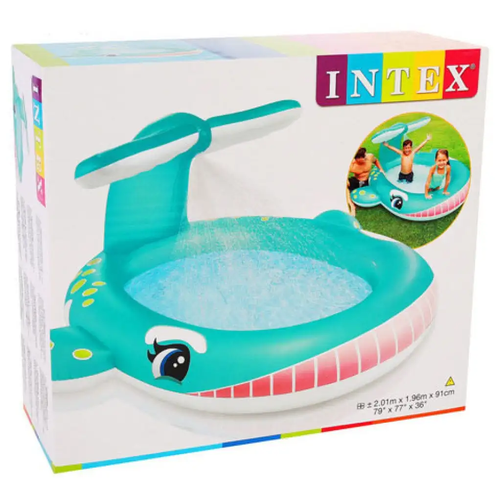 Intex: Spritzender Wal Pool 201x196x91cm kép 2