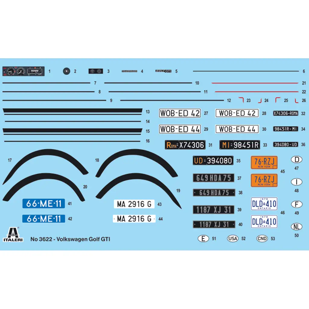 Italeri 1/24 VW Golf GTI Erste Serie 1976/78 Automodellbausatz kép 3