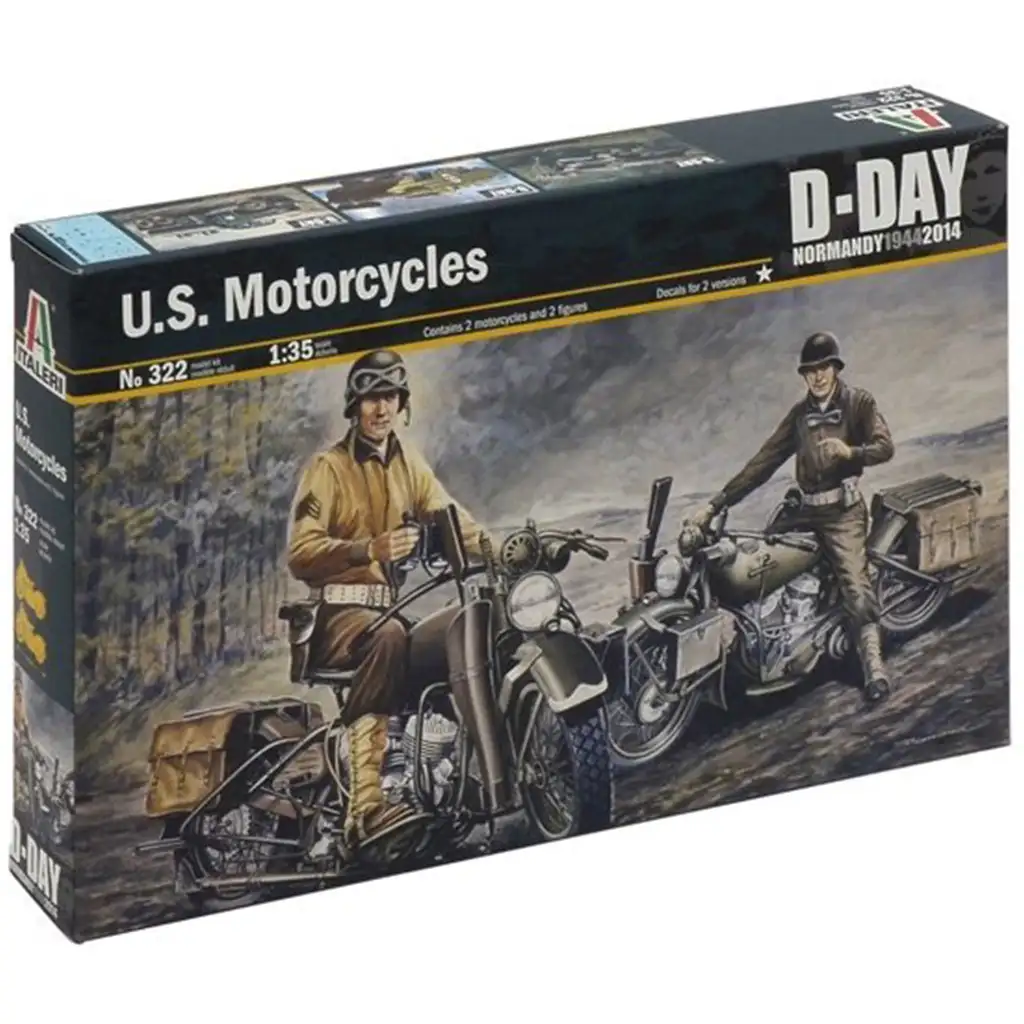 Italeri 1/35 U.S. Motorräder 2 Stück Militärmotorrad Modellbausatz