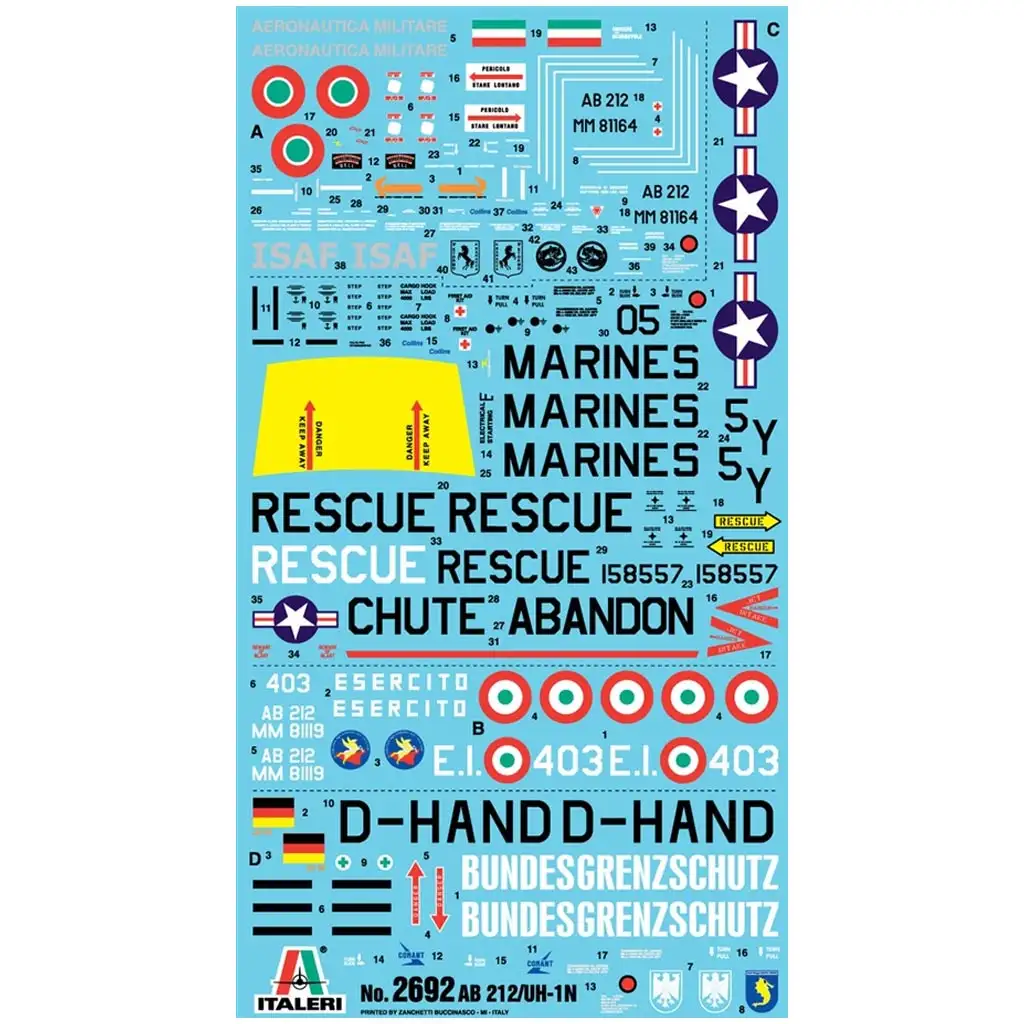 Italeri 1/48 AB 212 / UH-1N Hubschraubermodell kép 5