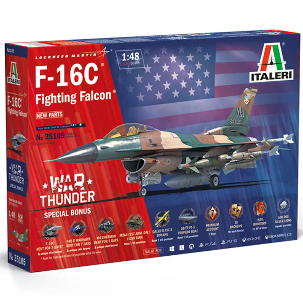 Italeri 1/48 F-16C Fighting Falcon Jagdflugzeugmodell
