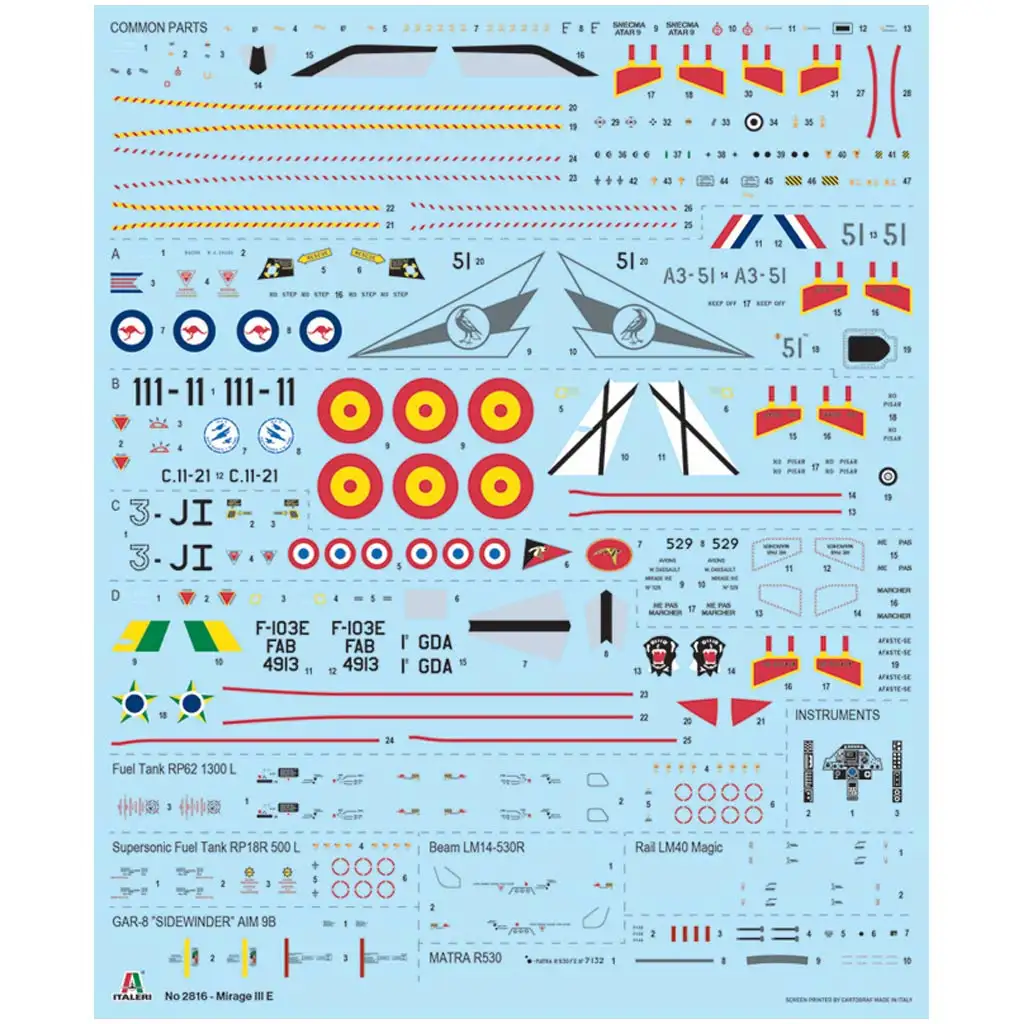 Italeri 1/48 Mirage III E Flugzeugmodellbausatz kép 3