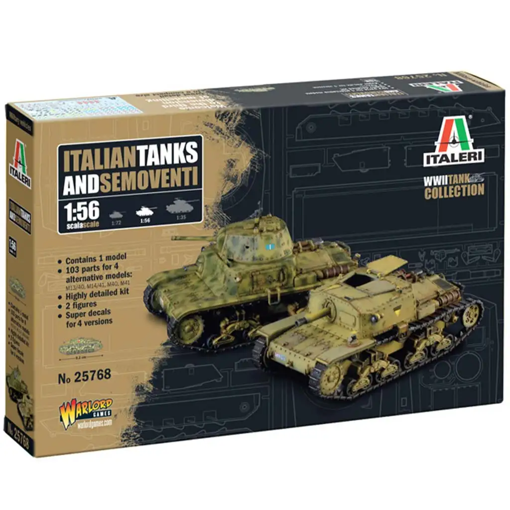 Italeri 1/56 Italienische Panzer & Semoventi Panzerbausatz