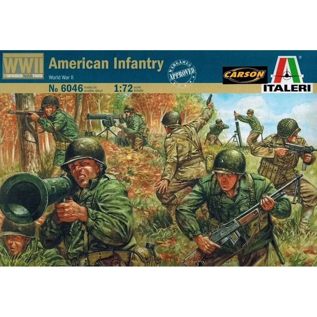 Italeri 1/72 Amerikanische Infanterie WWII. Soldatenfiguren