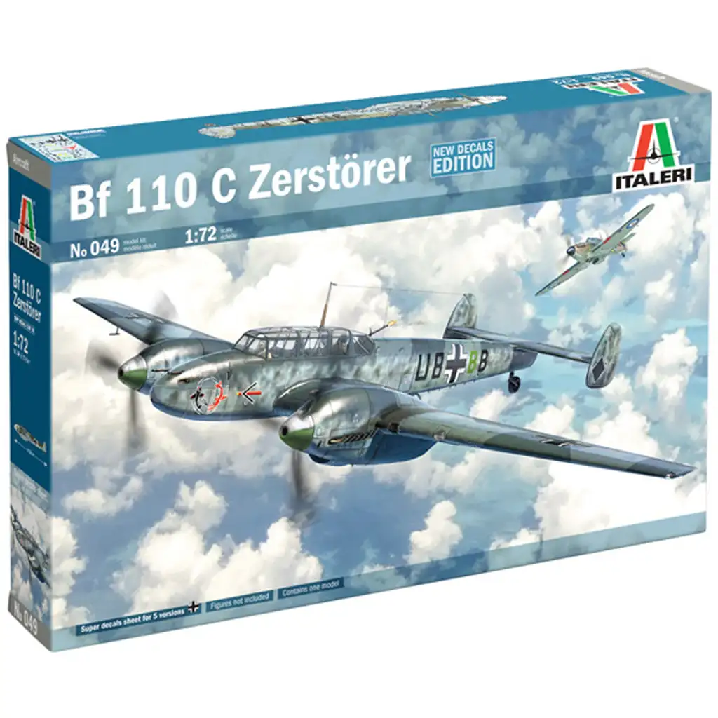 Italeri 1/72 Bf 110 C Zerstörer Jagdflugzeugmodell