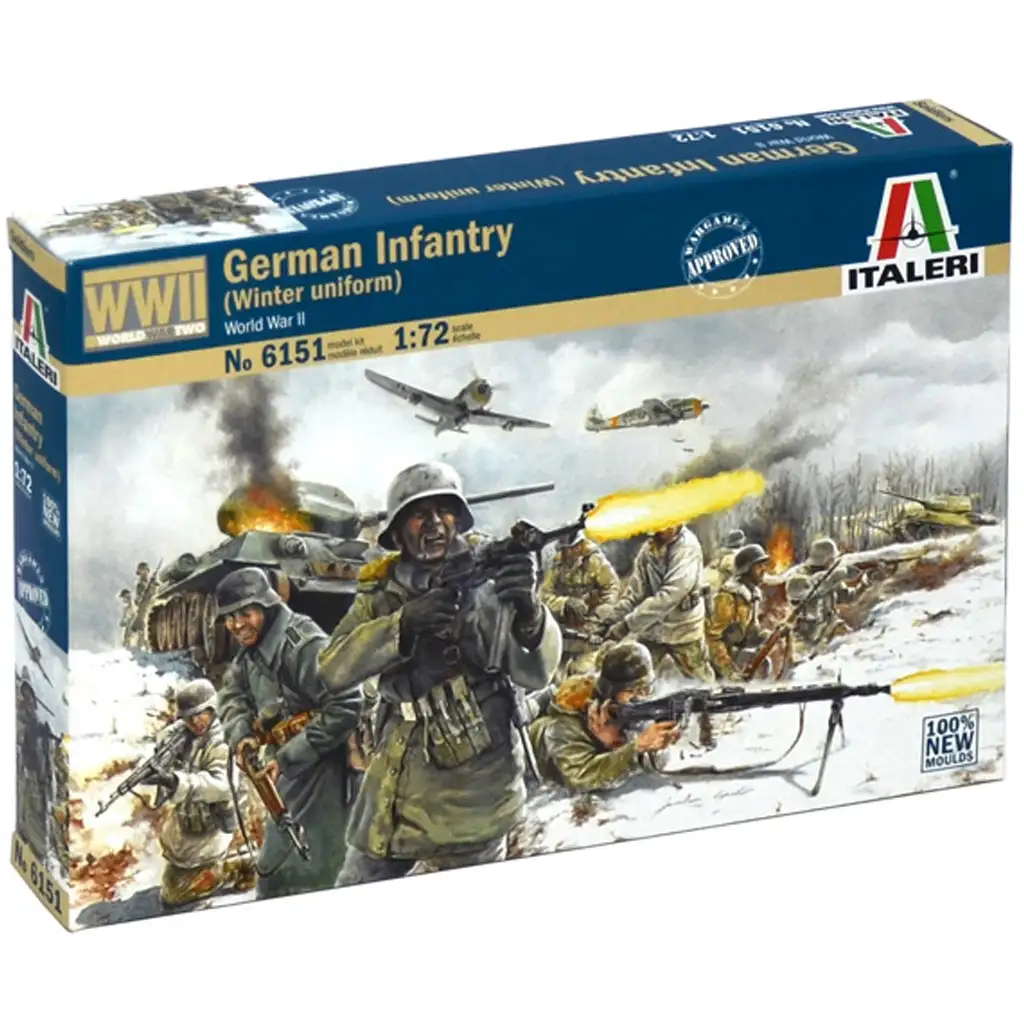 Italeri 1/72 Deutsche Infanterie Winteruniform - Deutsche Soldatenfiguren im Winteruniform Modellbausatz