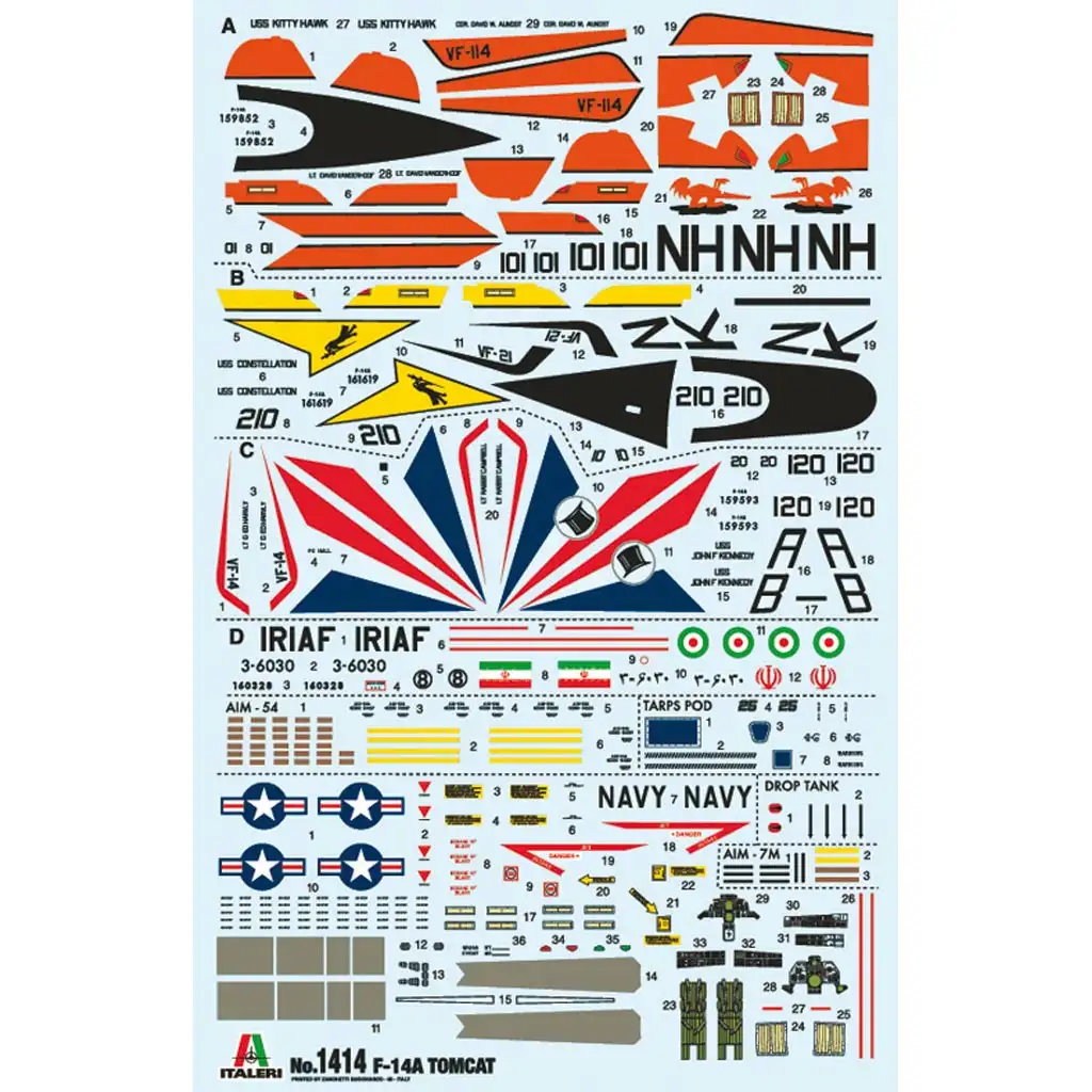 Italeri 1/72 F-14A Tomcat Jagdflugzeug Modellbausatz kép 2