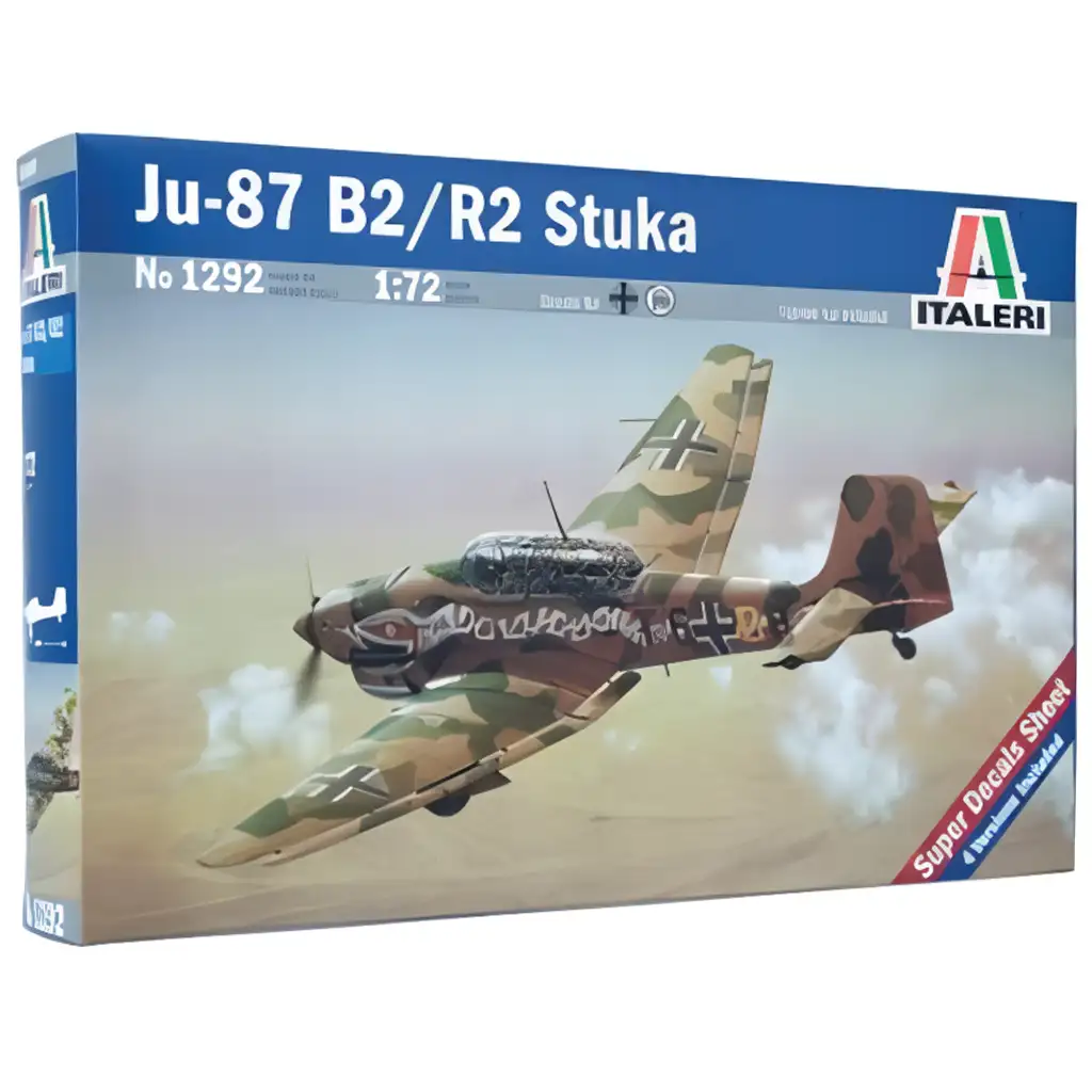Italeri 1/72 Ju-87 B2/R2 Stuka Sturzkampfflugzeug Modellbausatz