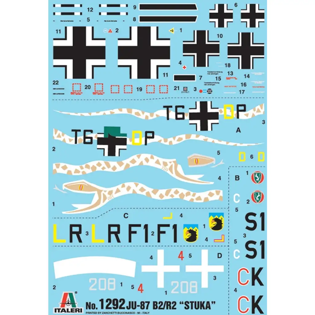 Italeri 1/72 Ju-87 B2/R2 Stuka Sturzkampfflugzeug Modellbausatz kép 5