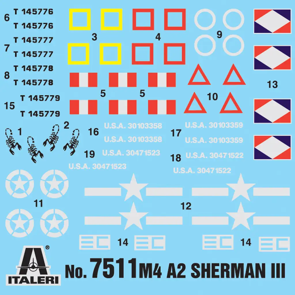 Italeri 1/72 M4A2 Sherman III Panzer 2er-Modellbausatz kép 4