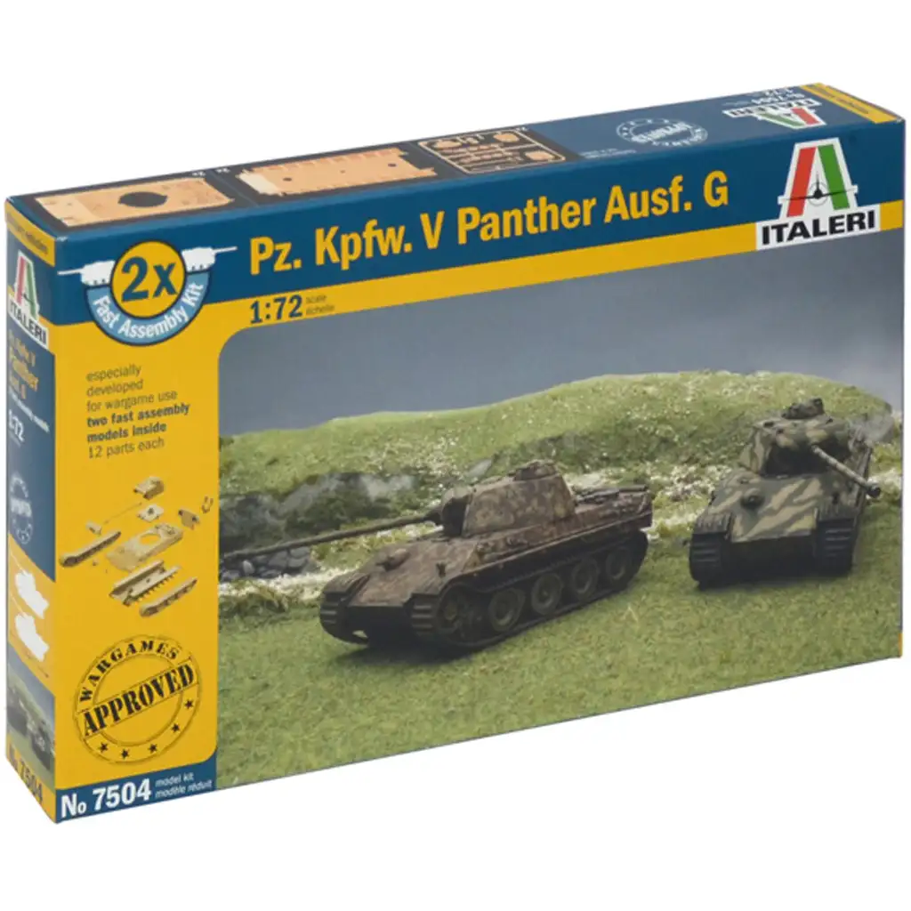 Italeri 1/72 Pz. Kpfw. V Panther Ausf. G Panther Panzer 2er Modellbausatz