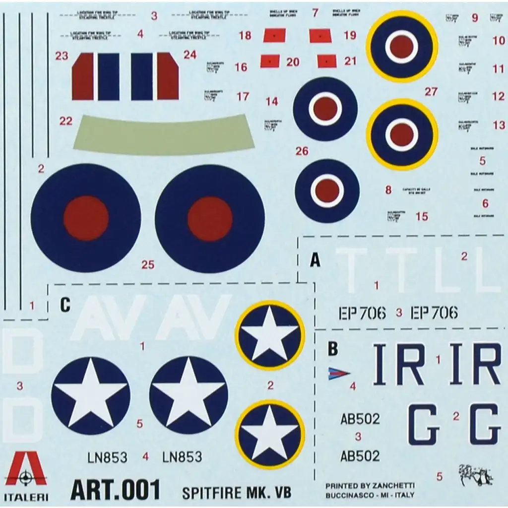 Italeri 1/72 Spitfire Mk. Vb Jagdflugzeugmodell kép 2