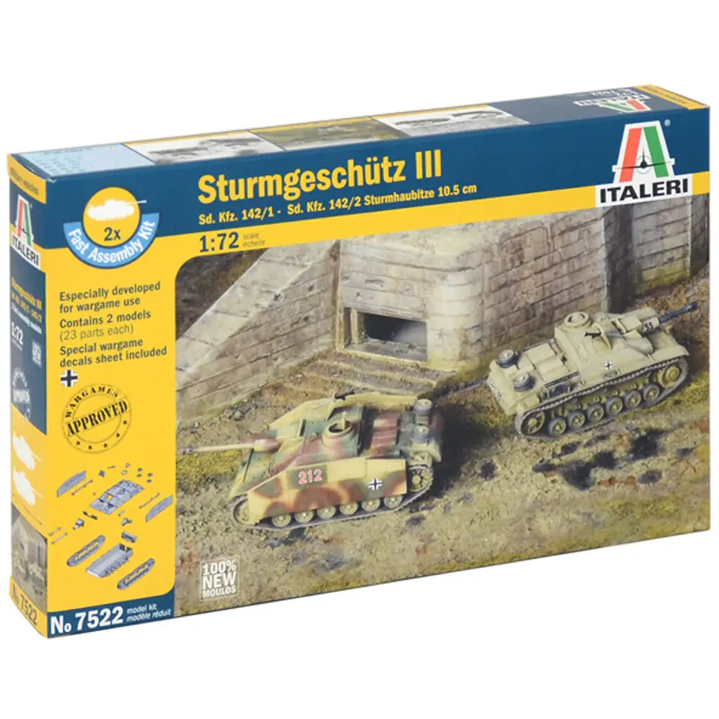 Italeri 1/72 Sturmgeschütz III Sturmgeschütz 2er Modellbausatz
