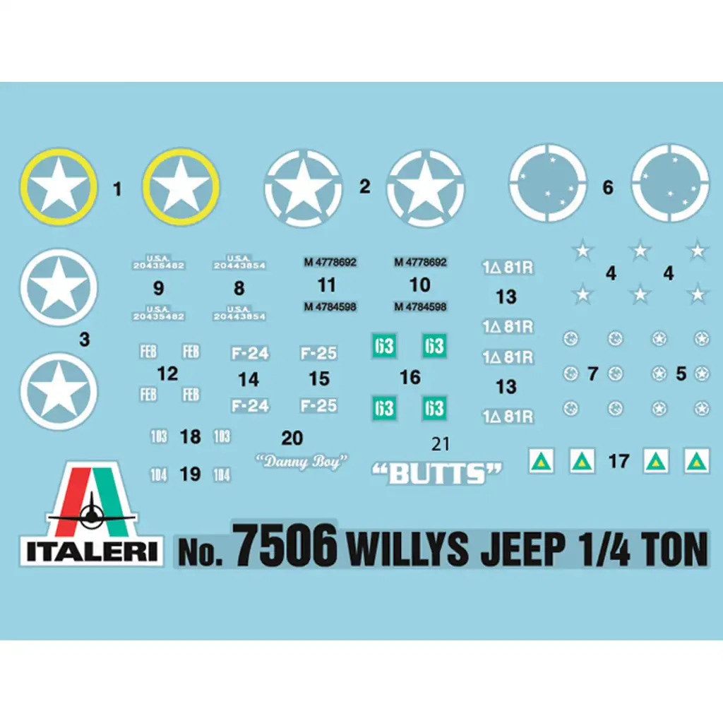 Italeri 1/72 Willys Jeep 1/4 Ton 4x4 Militärfahrzeuge 2er Modellbausatz kép 2