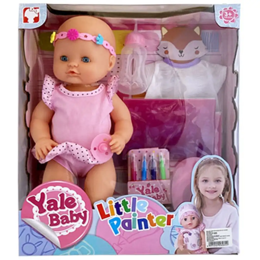 Jenny: Puppe, die Pipi macht, mit abwaschbarem Textilstift-Set und bemalbarem Kleid in zwei Varianten. kép 3