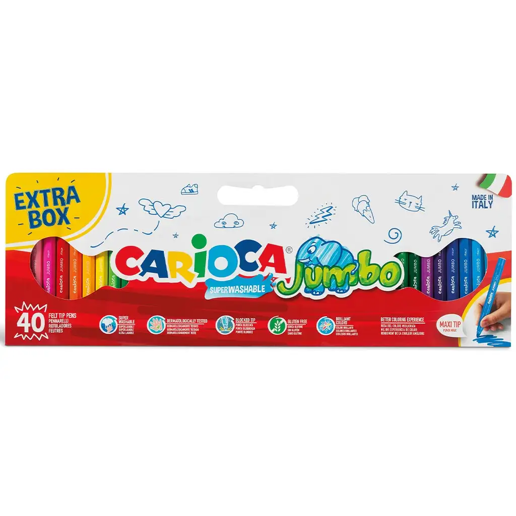 Jumbo 40er Maxi-Filzstift-Set - Carioca