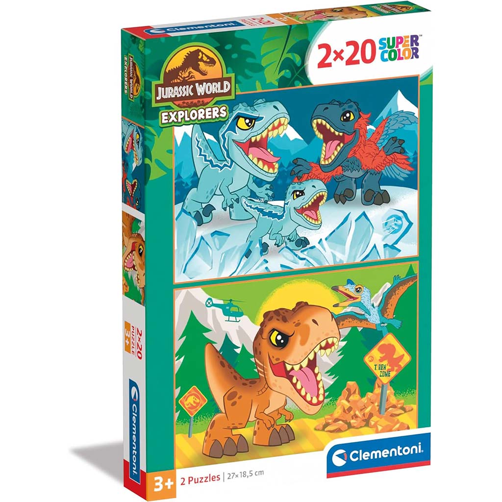 Jurassic World 2x20 Stück Supercolor Puzzle - Clementoni