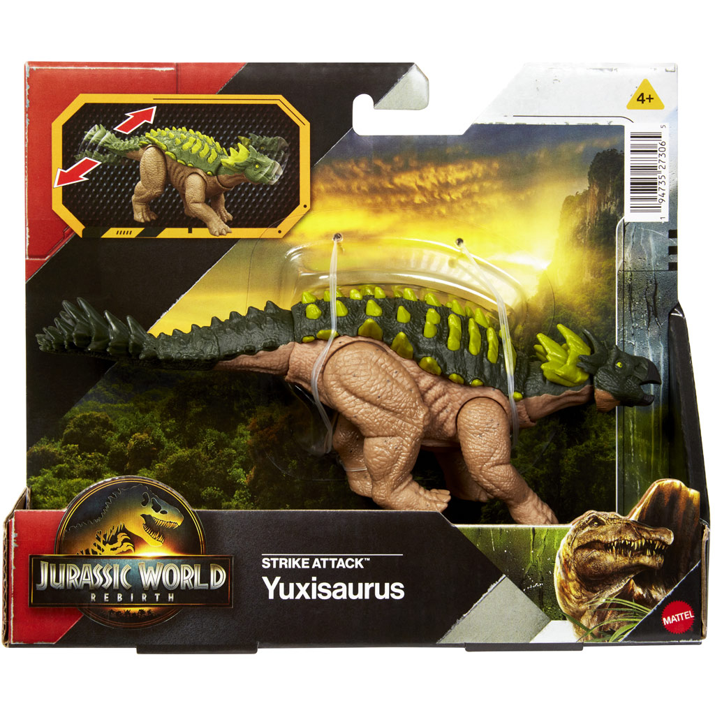 Jurassic World: Wiederauferstehung Strike Attack Yuxisaurus Angriffs-Dinosaurier-Figur – Mattel