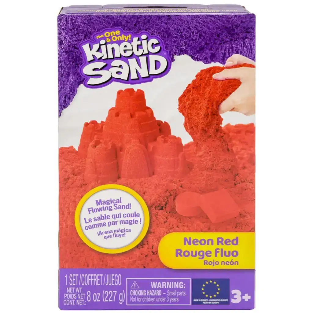 Kinetic Sand: Neonroter Sandknete mit Formen - Spin Master