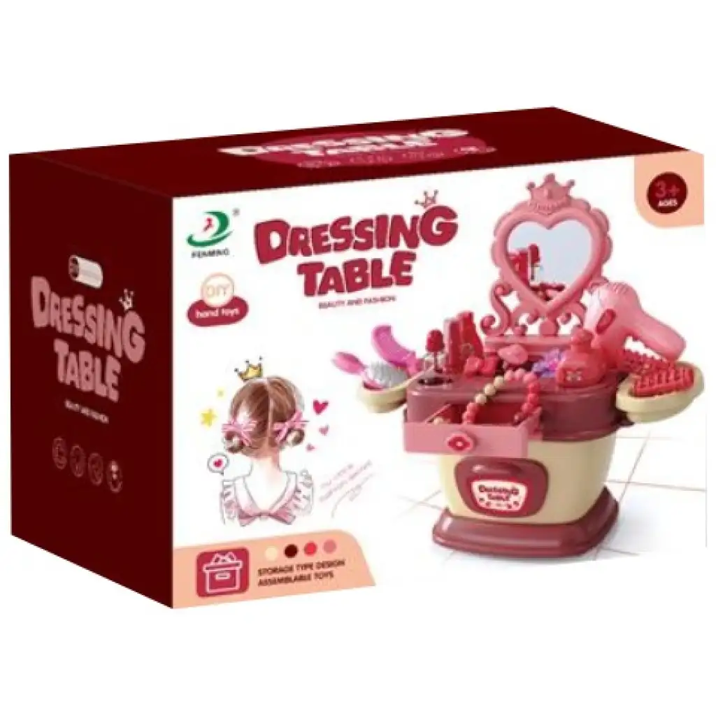 Klappbarer Schminktisch mit Spiegel, 58-teiliges Set kép 2