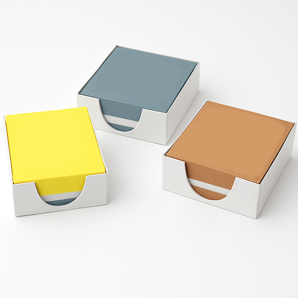 Klebeblock in mehreren Farben, 500 Blatt, 8,5 x 8,5 x 4,5 cm