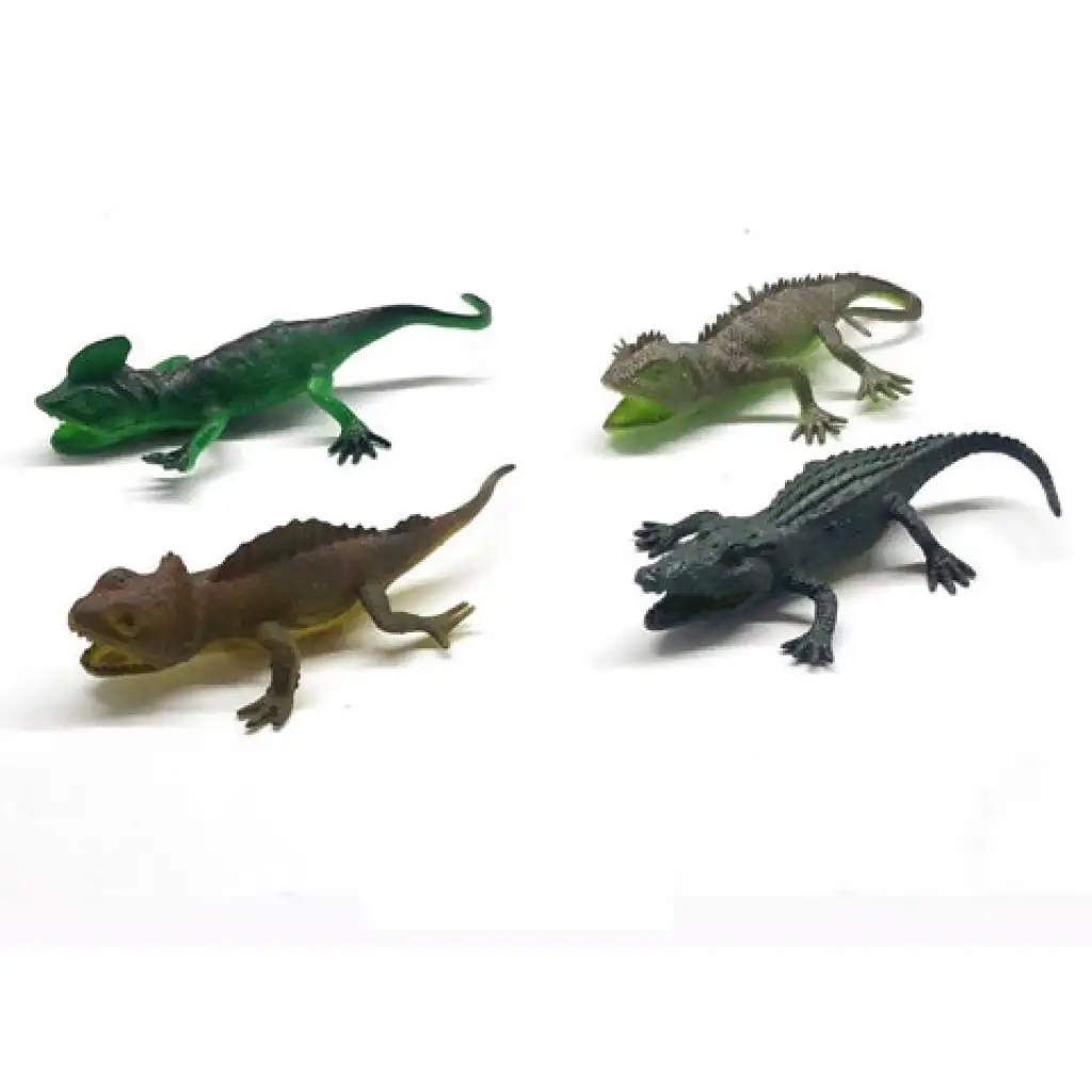 Krokodilfigur mit Eidechsen 4er-Set kép 1