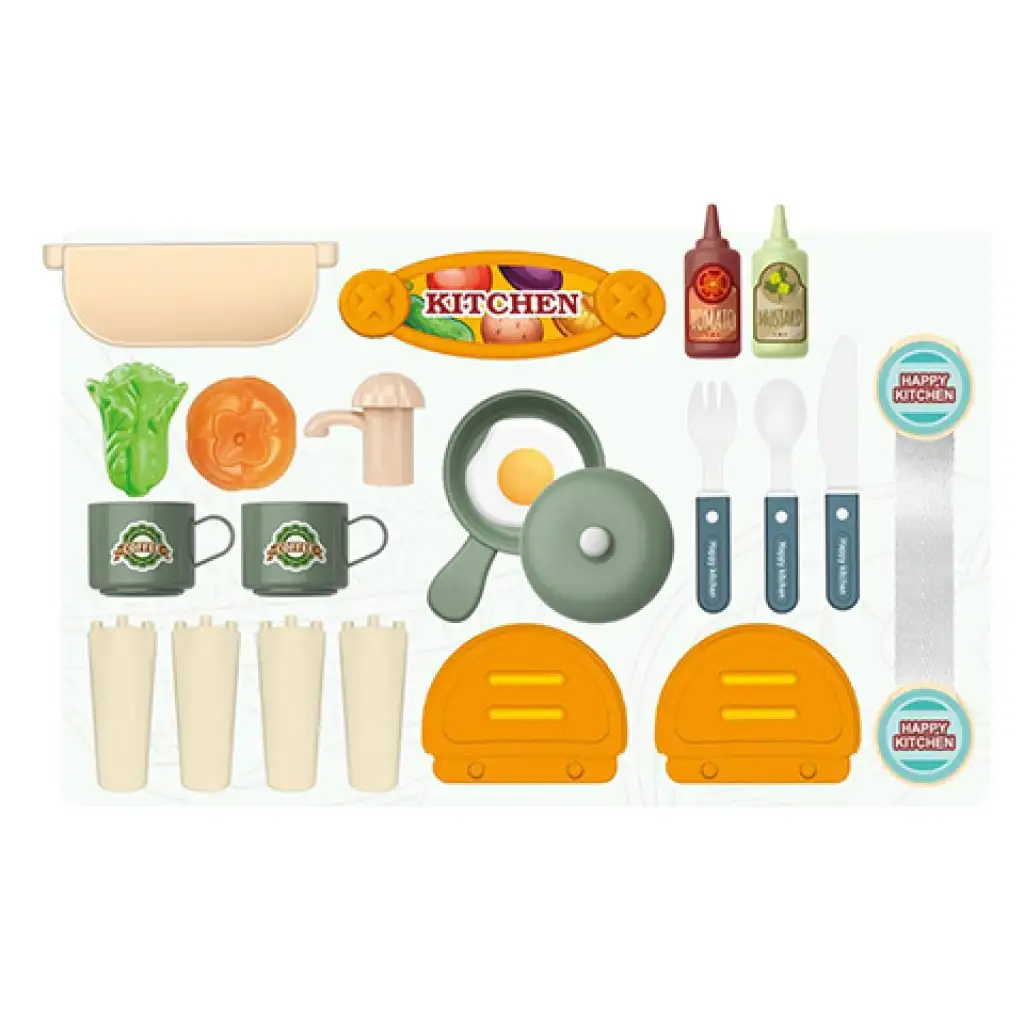 Küchenspielset in klappbarem Koffer, 25-teiliges Set kép 2