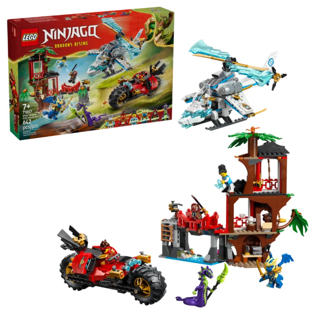 LEGO® Ninjago: Kampf der Ninja-Fahrzeuge am Baumhaus (71857)
